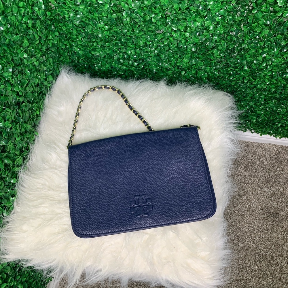 Tory Burch convertible clutch. Navy Blue